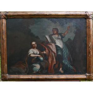 Painting Large Mythological Scene Italian School From The 18th Century Oil/canvas