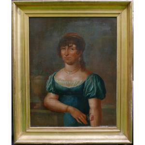 Portrait Of A Woman First Empire Period Oil/canvas Early 19th Century