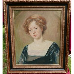 Portrait de Femme Ecole Belge du début XXème siècle Huile/Toile