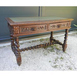 Meuble Ancien Bureau de Style Louis XIII fin XIXème siècle