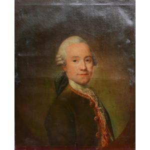 Portrait d'un Homme Epoque Louis XVI Huile/Toile du XVIIIème siècle