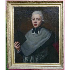 Portrait Of A Clergyman Louis XV Period Oil/canvas 18th Century