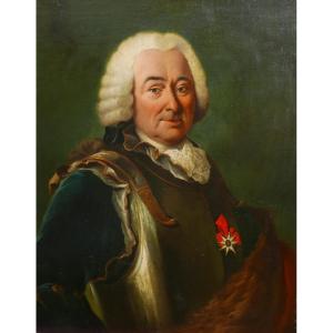 Portrait Of A Male Officer In Armor Oil/canvas From The 18th Century