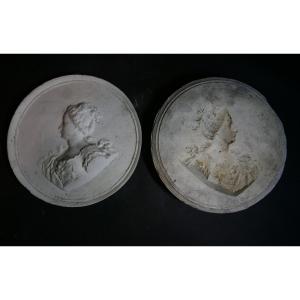 Plaster Medallion And Its Original Mold, 19th Century