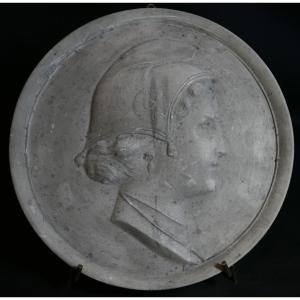 Large Marianne Medallion, Late 18th - Early 19th Century, Hard Plaster