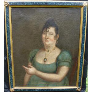 Portrait Of A Woman, First Empire Period, Italian School, 19th Century, Oil On Canvas