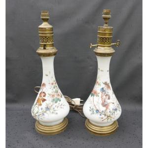 Antique Oil Lamps Converted To Electric, 19th Century