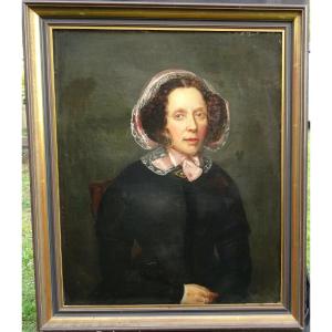 Portrait Of A Woman, Louis Philippe Period, Oil On Canvas, 19th Century