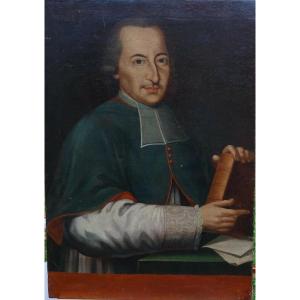 Portrait Of A Male Bishop 18th Century French School Oil On Canvas