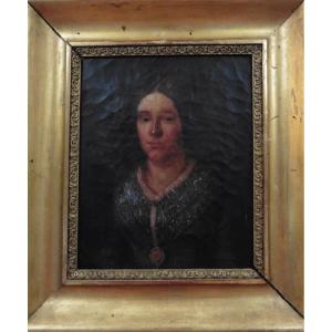 Painting Portrait Of A Woman Susanna Richter Oil/canvas 19th Century