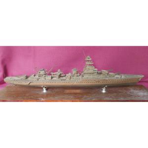 Maquette Bâteau Croiseur Emile Bertin en Bois 1945 XXème siècle Signée