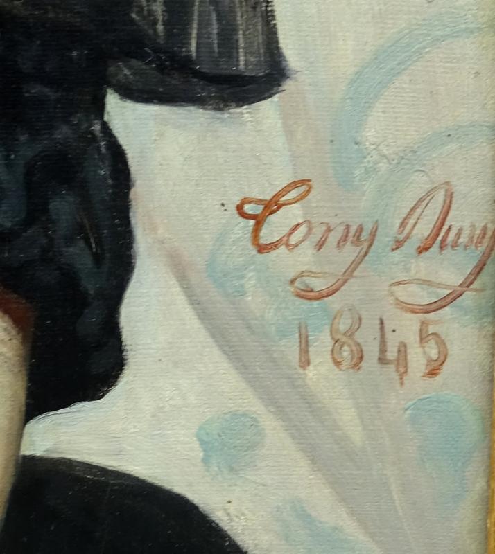 Tony Dury Portrait De Jeune Femme Epoque Louis Philippe Hst XIXème Siècle 1845 - Tableaux portraits