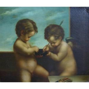 Mythological Painting After Correggio Italian School Early XIXth Century H/t