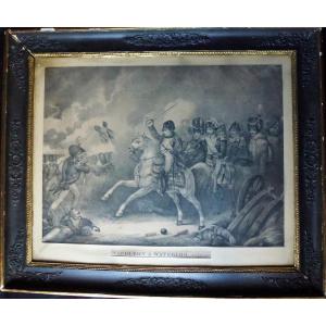 Battle Of Waterloo Napoleon I Period Engraving From The XIXth Century