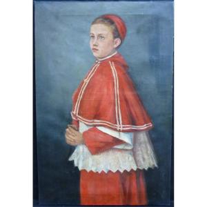Portrait De Garçon Enfant De Coeur Ecole Française Du XIXème Siècle Huile/toile