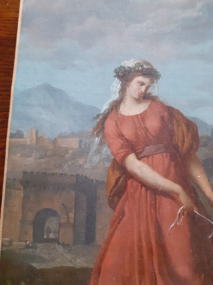 Oil On Canvas,  Classic Subject.  Italy End 18th Century.-photo-3
