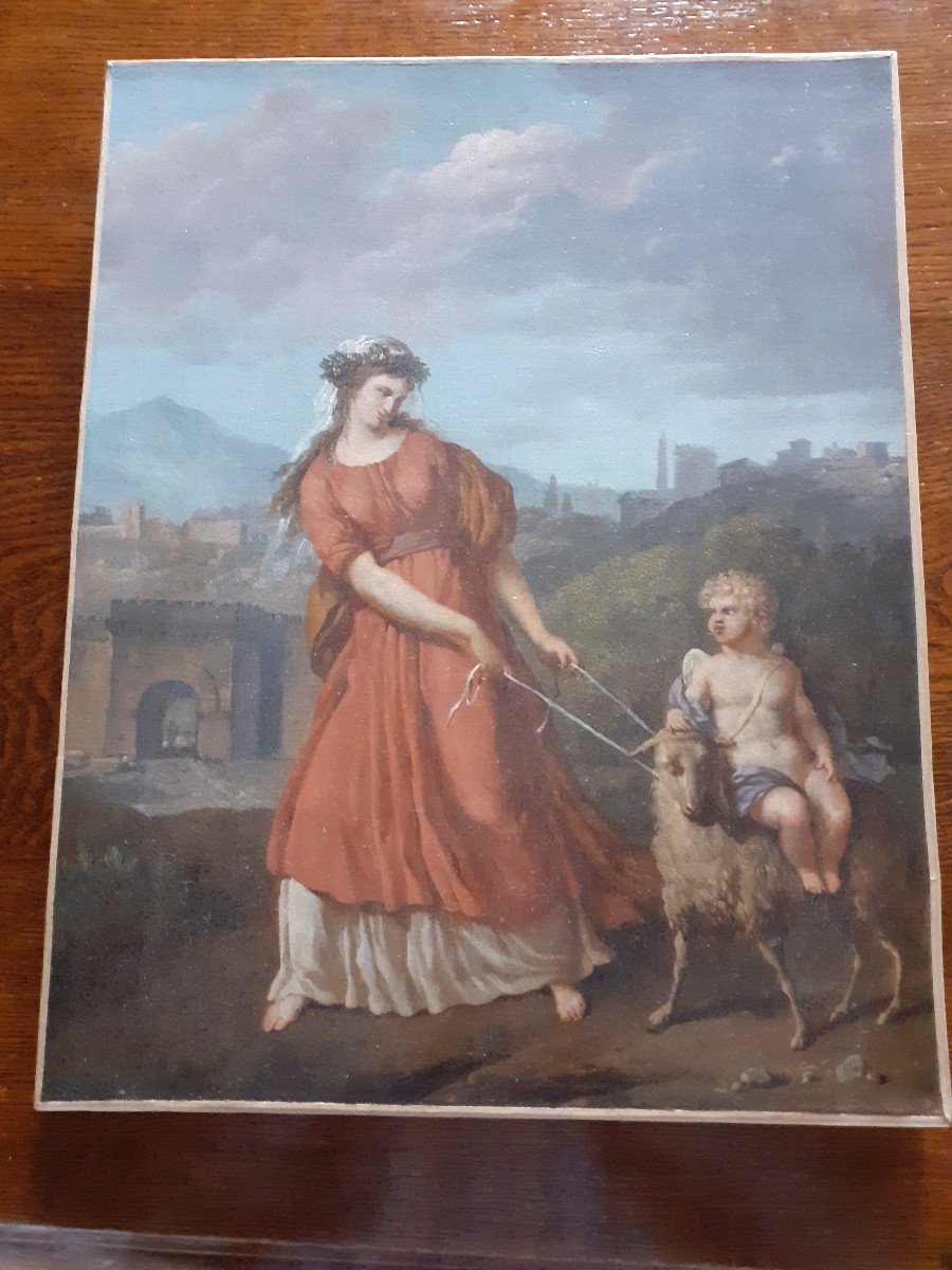 Oil On Canvas,  Classic Subject.  Italy End 18th Century.