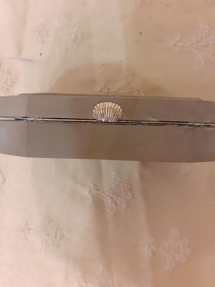Tabatière En Pierre De Lave Decoré Avec Suject Classique, Italie, XIXe Siècle -photo-2