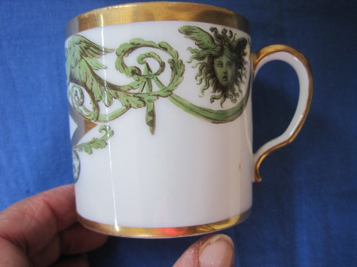 Paris Porcelain Cup And Saucer Decorated With Classical Motifs, France, 1830-photo-2