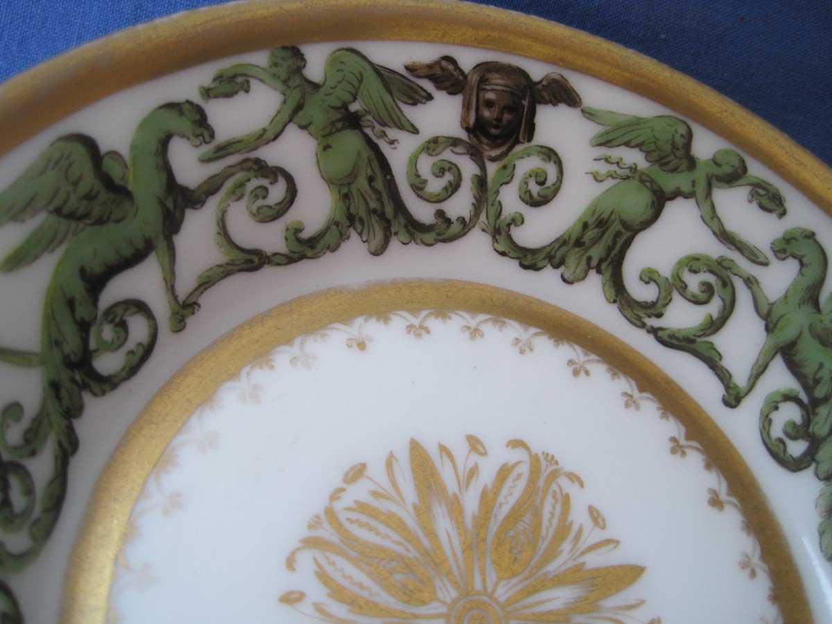 Paris Porcelain Cup And Saucer Decorated With Classical Motifs, France, 1830-photo-5