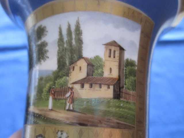 Petit Vase En Porcelain Décoré d'Un Paysage, Vieux  Paris, XIXe Siècòe-photo-2