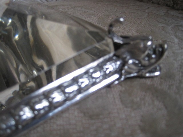 Elegant Silver And Crystal Inkwell, Italy, End XIX Century-photo-3