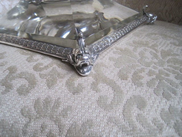 Elegant Silver And Crystal Inkwell, Italy, End XIX Century-photo-4