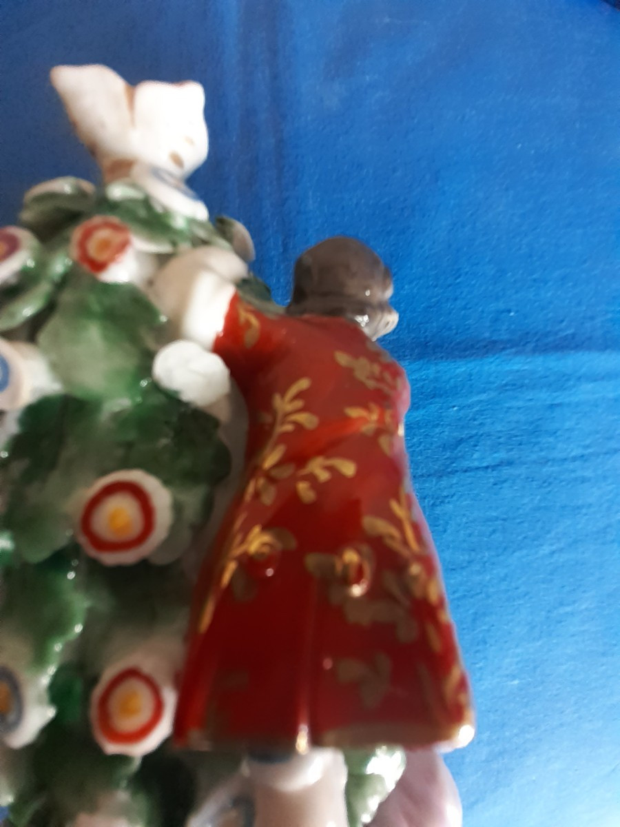 Large Porcelain Perfume Bottle Decorated In Rilief, France End 19th Cd-photo-2