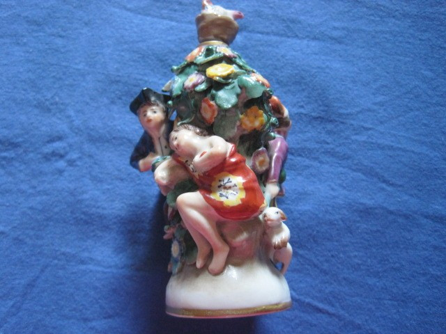 Small Perfume Bottle Decorated  With Flowers And  Figurines, Naples, End 19th Century -photo-2