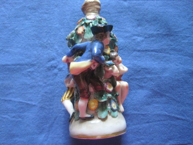 Small Perfume Bottle Decorated  With Flowers And  Figurines, Naples, End 19th Century 