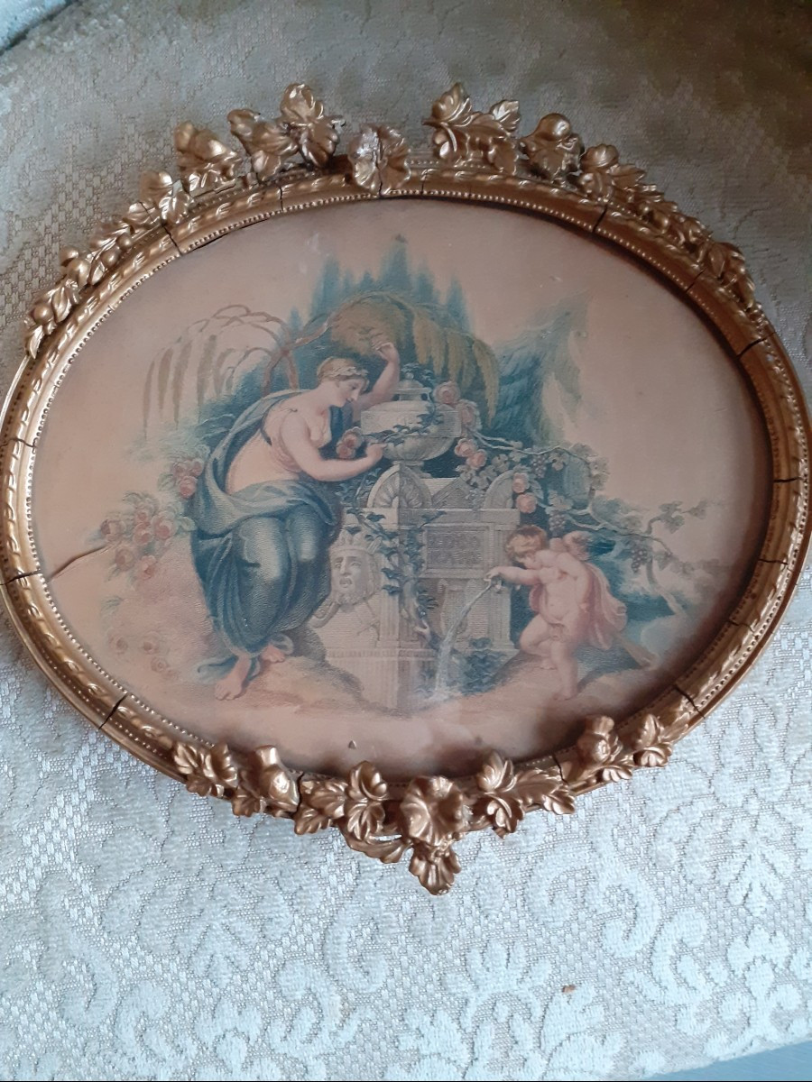 paire d'estampes en couleurs représentant des scène classique, Engleterre XIXe siècle-photo-2