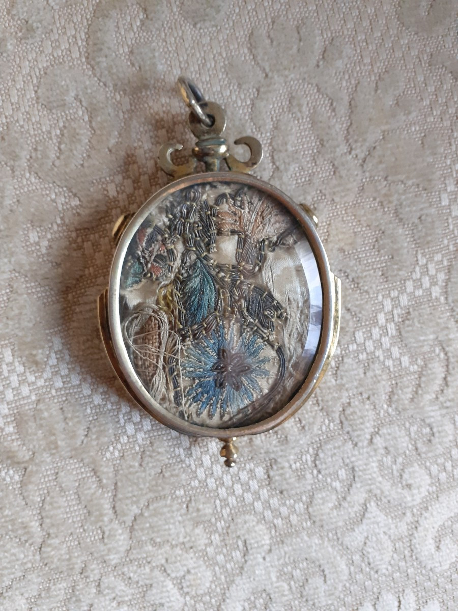 Reliquaire  huile sur cuivre, Saint François, Italie ou Espagne XVIII siècle-photo-1