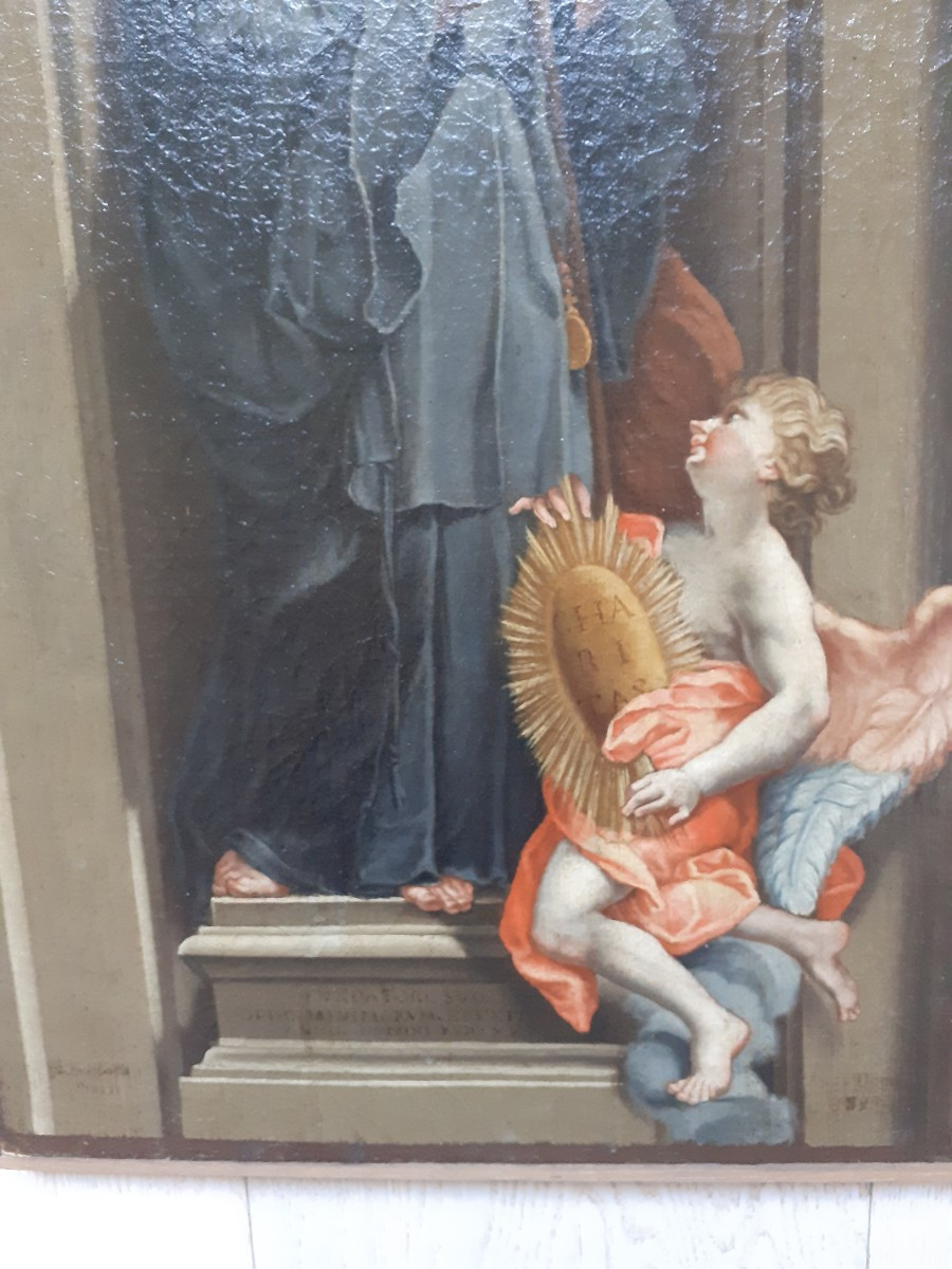 Oil On Canvas.  Saint Francis Of Paola, Italian School, XVIII Secolo-photo-1