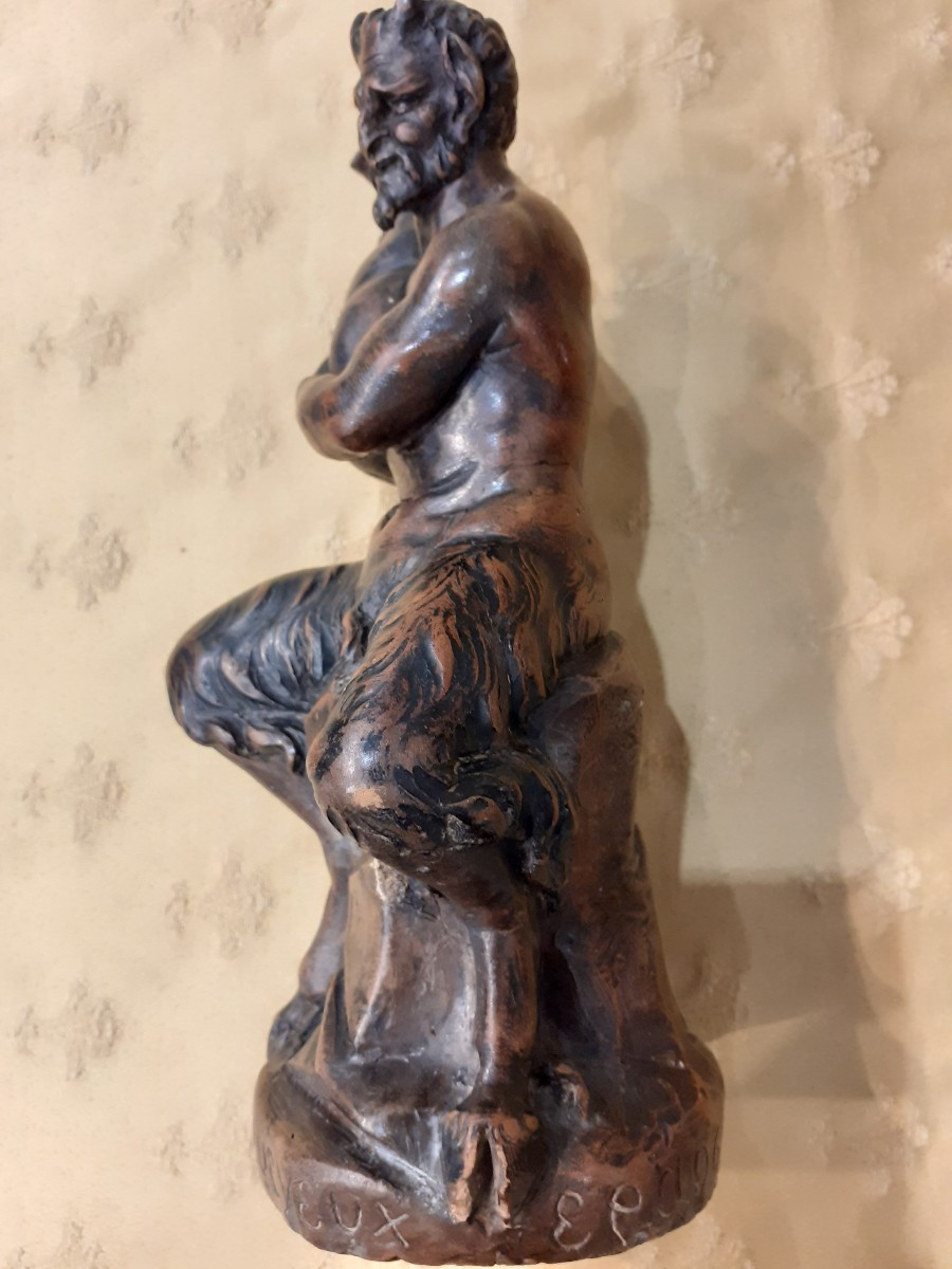Terracotta  Sculpture Of F The  God Pan, Italy Early 19th Century -photo-2