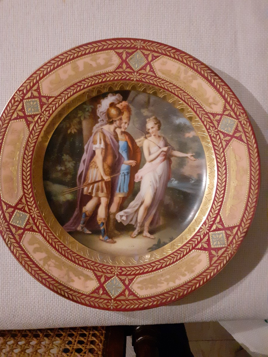 A Vienna Porcelain Plate  Painted  With  Classic Characters, 19th Century