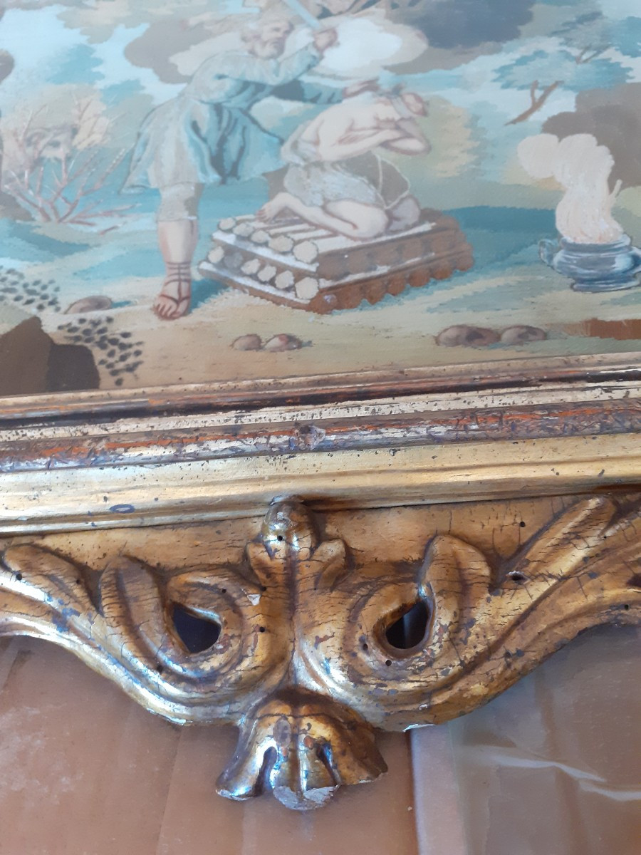 Paire de broderies au fils collées, Italie XVIII siècle-photo-4
