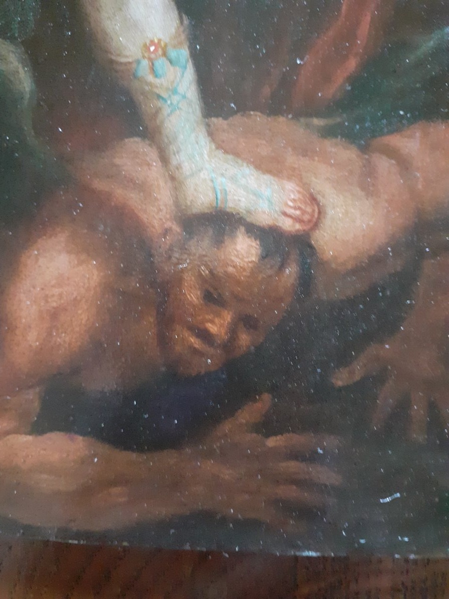 Saint Michel  Archange, huile sur cuivre, Italie, XVIII siècle-photo-2