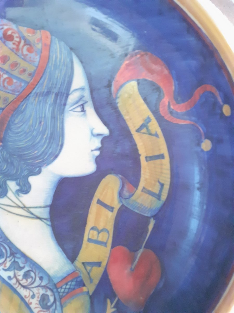 Large Ceramic Lustreware Bowl, Signed A Santarelii , Italy XIX Century-photo-4