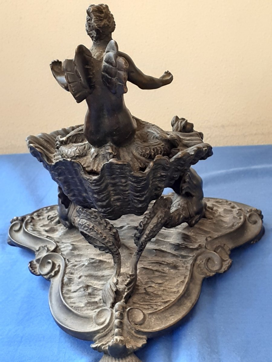 Novelty  Bronze Inkwell With A Classical  Subject,italy, About 1840-photo-2