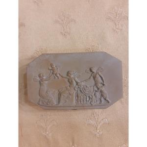 Snuff-box In Lava With Classic Scene, Italy, 19th Century