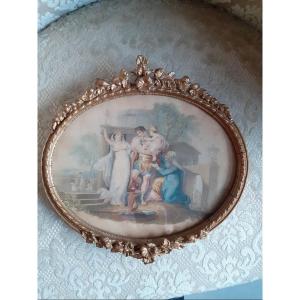 paire d'estampes en couleurs représentant des scène classique, Engleterre XIXe siècle