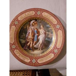 A Vienna Porcelain Plate  Painted  With  Classic Characters, 19th Century