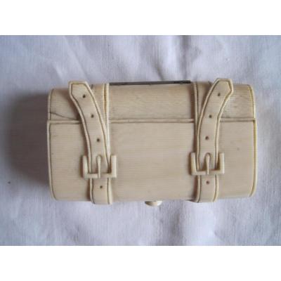 Ivory Snuffbox Shaped As A Suitcase, Dieppe France, Art Deco