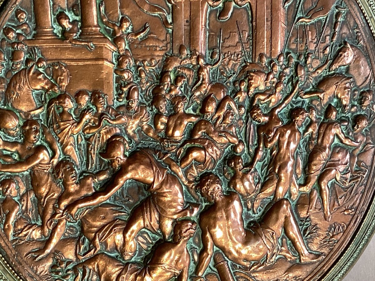 Bas-relief In Copper And Brass - The Abduction Of The Sabine Women - Early 19th Century-photo-2