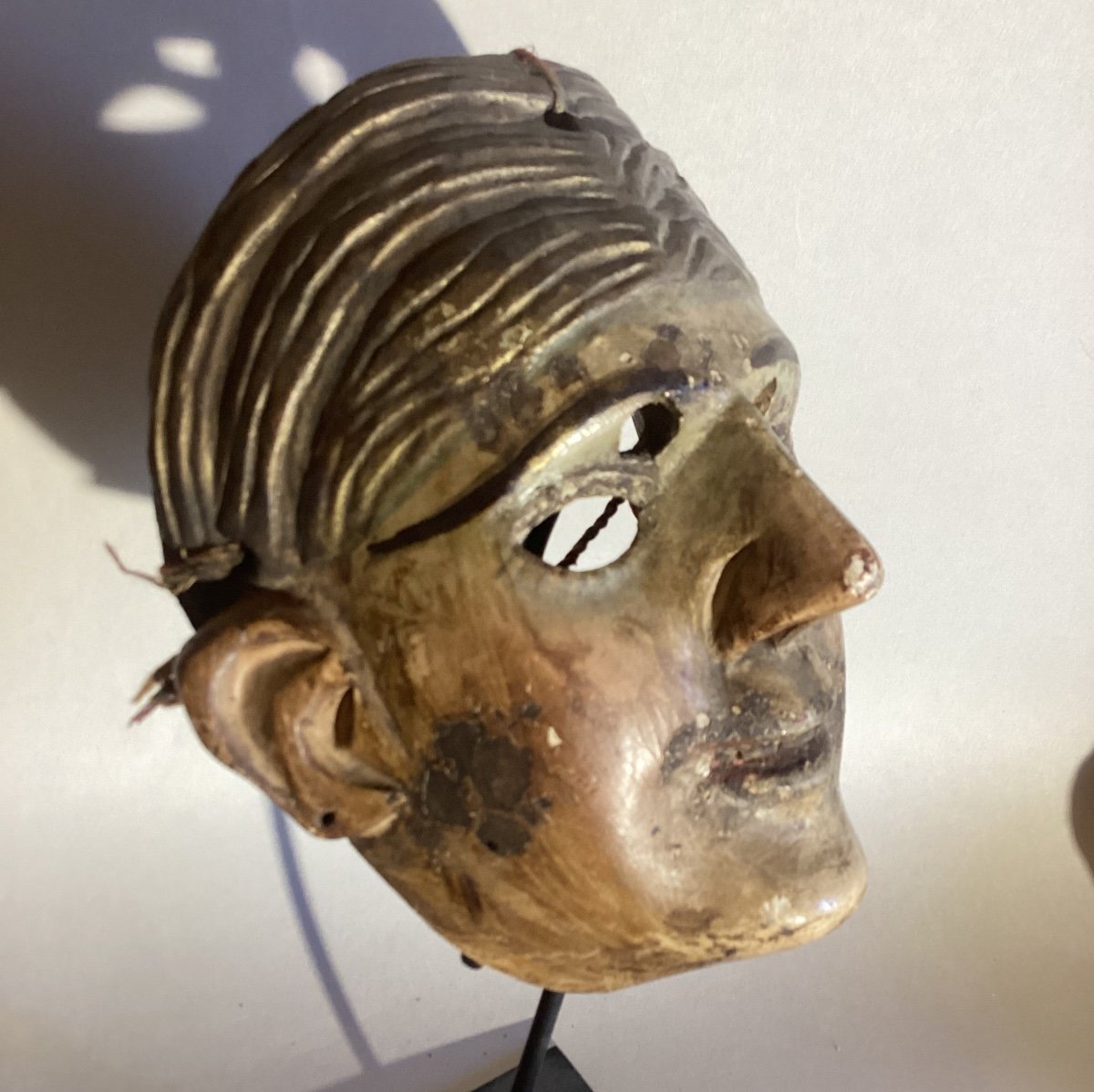 Ceremonial Mask From Guatemala. Carved And Painted Wood. First Half Of The 20th.-photo-2