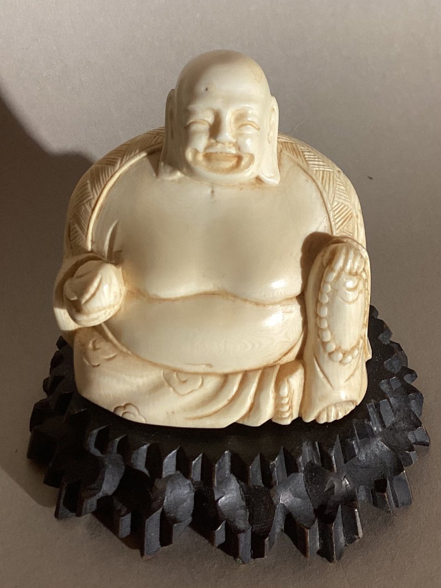 Laughing Buddha - Ivory - Early 20th Century.-photo-2