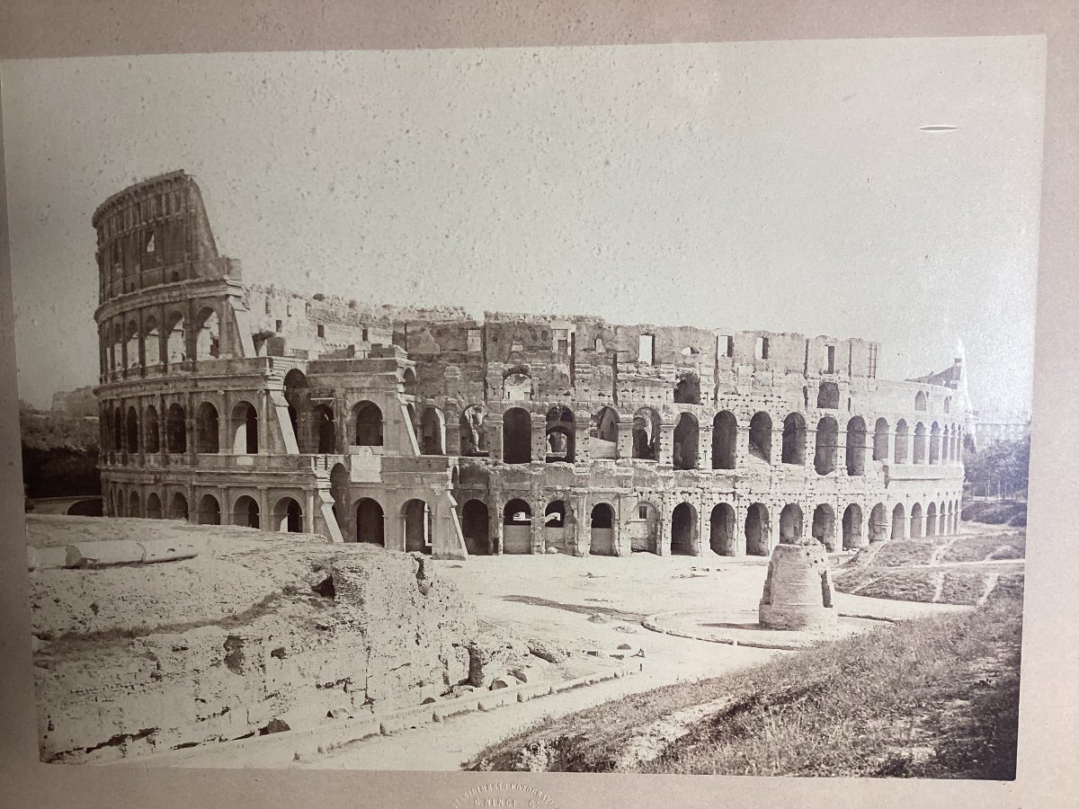 Giuseppe Ninci 1823-1890 -  Le Colisée , Rome -  Circa 1865 - Photographie Et Cadre D’époque 48x61 cm-photo-1