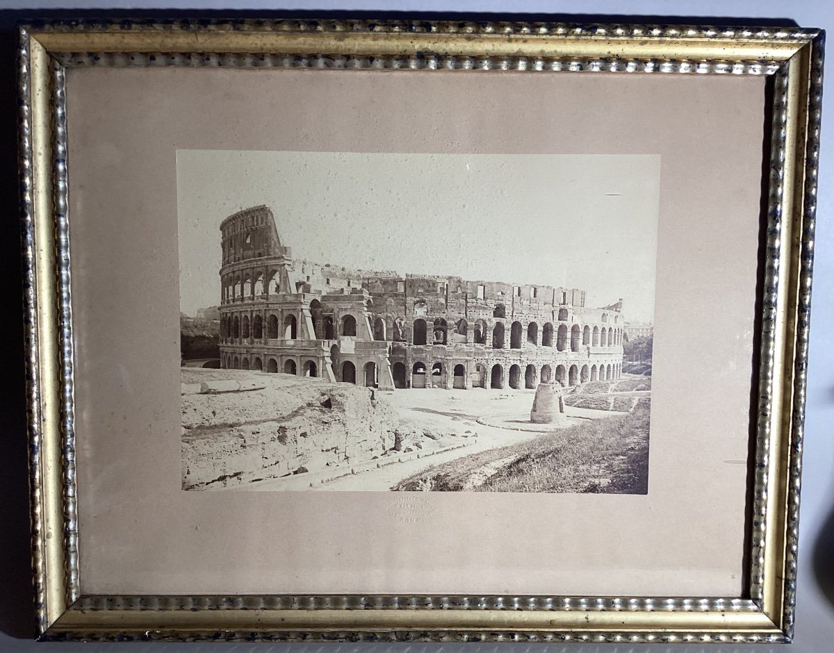 Giuseppe Ninci 1823-1890 -  Le Colisée , Rome -  Circa 1865 - Photographie Et Cadre D’époque 48x61 cm