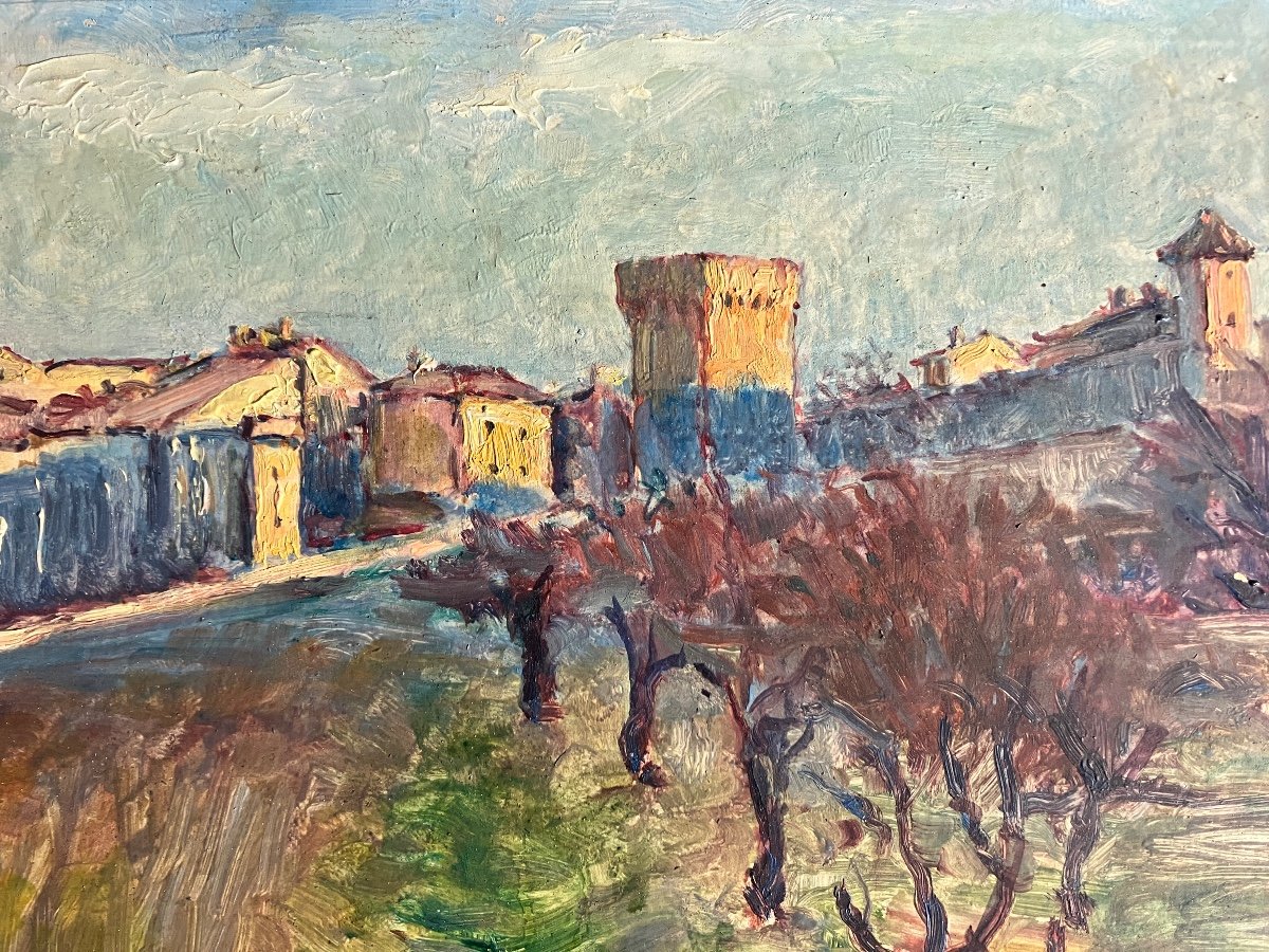 Charles Marie Auguste Charrol (20th) - Carpentras 1944 Gard - Oil On Cardboard-photo-1