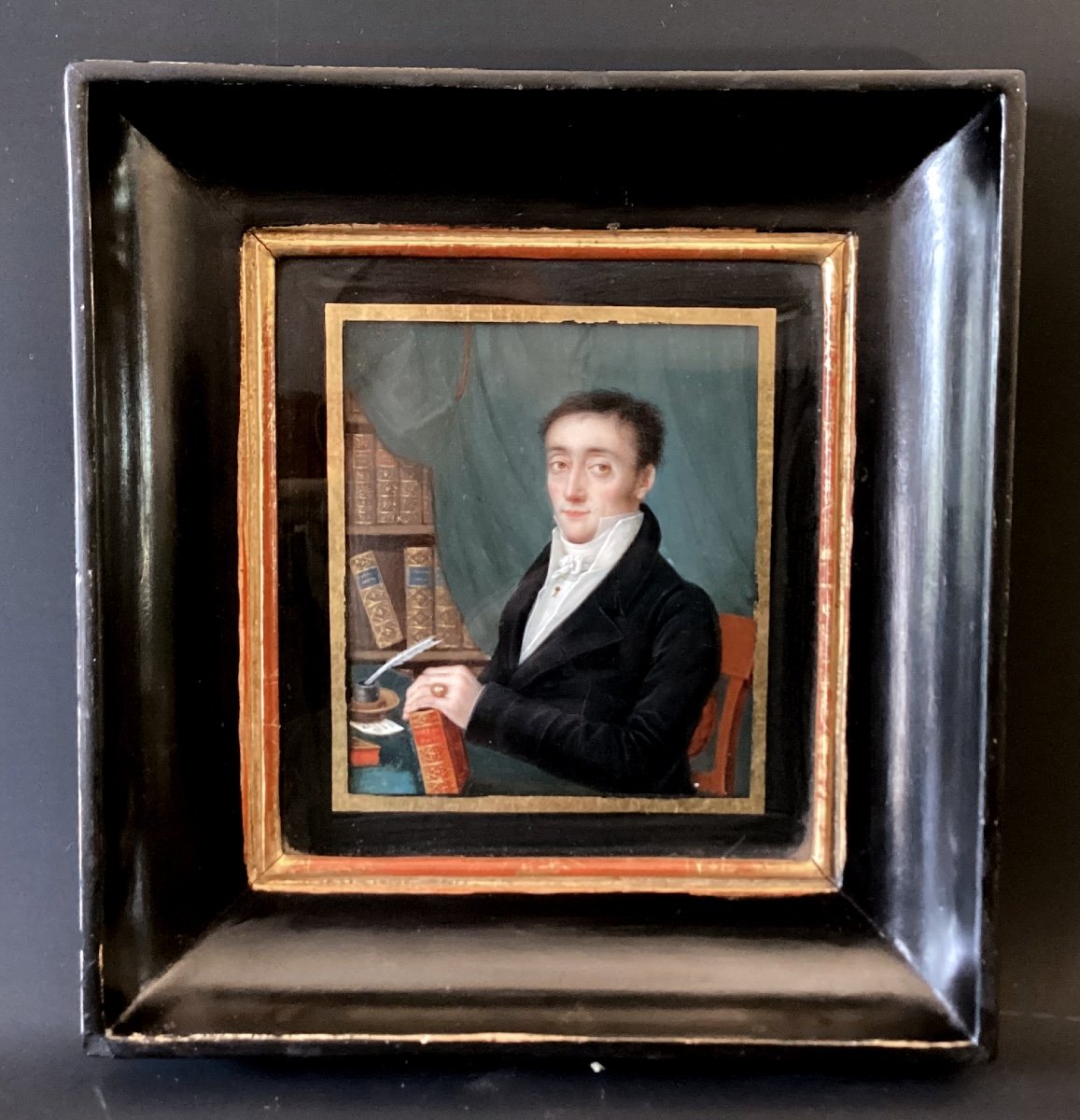 Thomas Baxter 1782-1821 Miniature Sur Ivoire - Portrait Du Comte De Montmorency 1818-photo-2